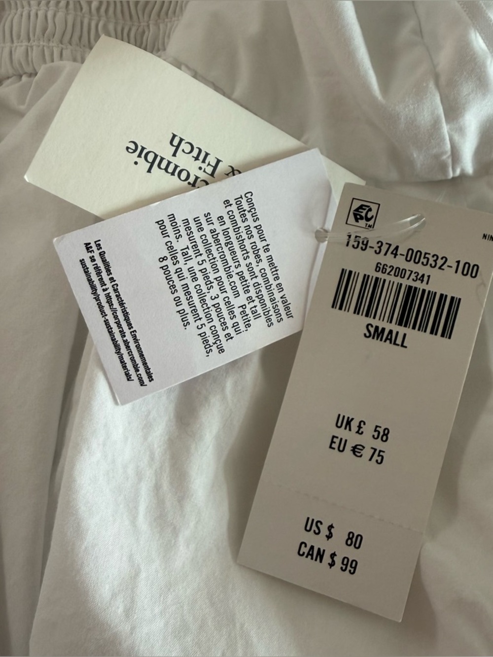 Abercrombie & Fitch Babydoll Bubble Hem Mini Dress - White - Size Small - Picture 3 of 5